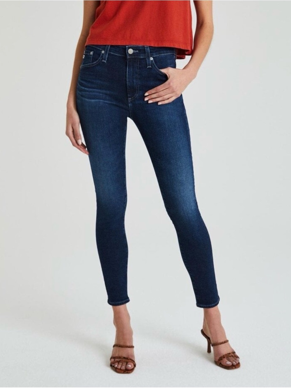AG Farrah Skinny Ankle Jeans 27R 4 Years Deep Willows High Rise Stretch Denim